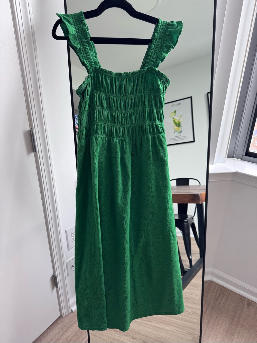 Old Navy Emerald Green Smocked Dress with Ruffle Straps